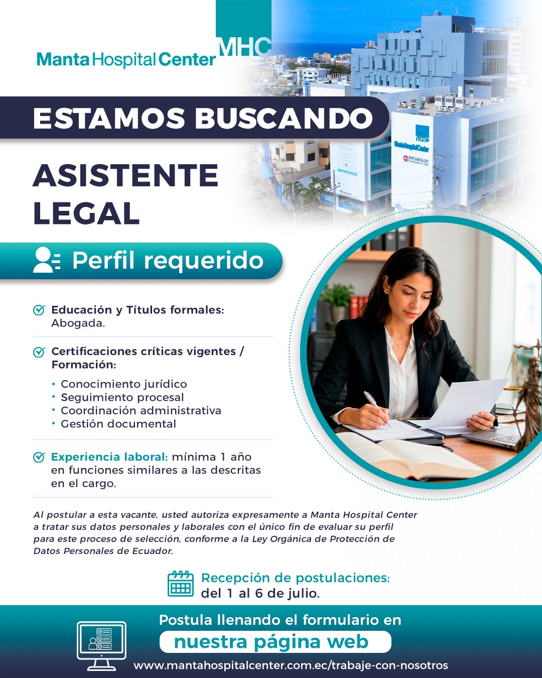 Legal Assistant Job Opening at Manta Hospital Center